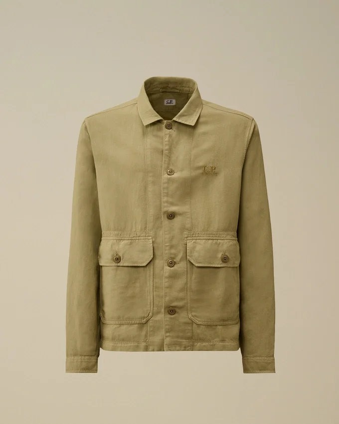 Overshirt aus gebrochenem Twill mit Knöpfen