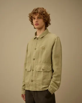 Overshirt aus gebrochenem Twill mit Knöpfen