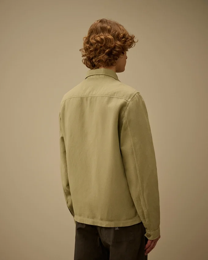 Overshirt aus gebrochenem Twill mit Knöpfen