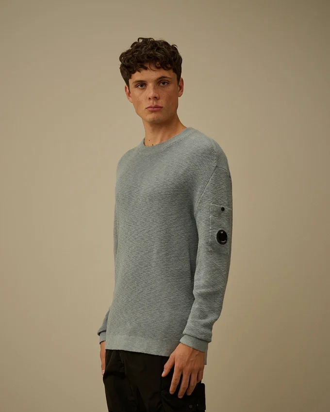Pullover mit Rundhalsausschnitt aus Baumwolle/Nylon mit Lens-Print