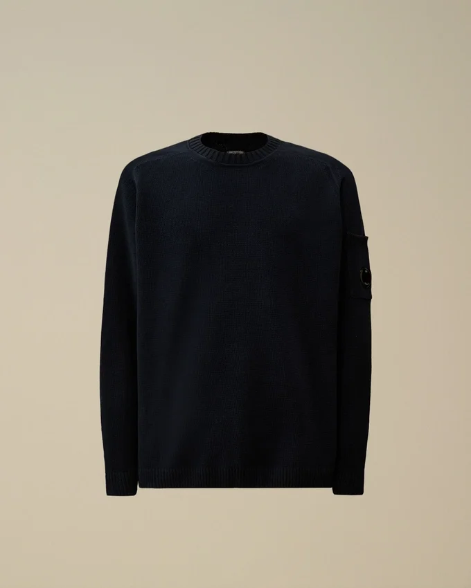 Pullover mit Rundhalsausschnitt und Lens aus Baumwoll-Chenille