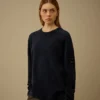 Pullover mit Rundhalsausschnitt und Lens aus Baumwoll-Chenille