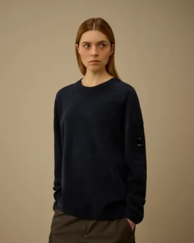Pullover mit Rundhalsausschnitt und Lens aus Baumwoll-Chenille