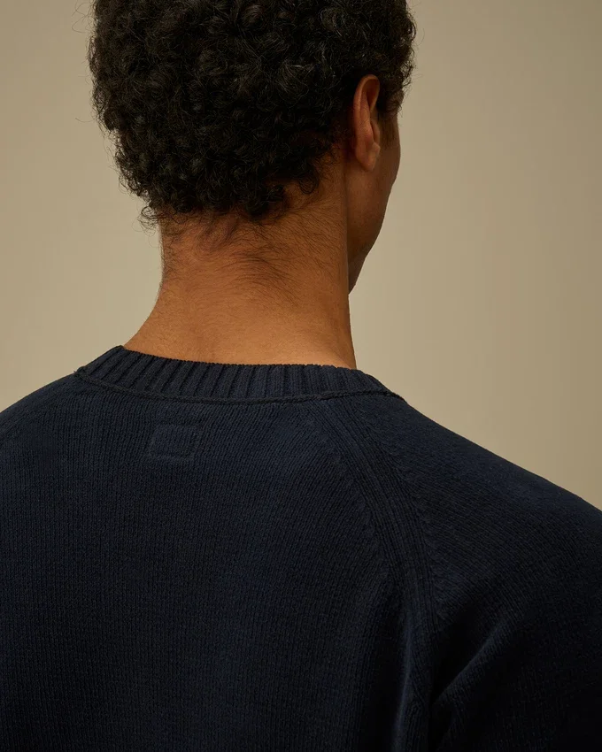Pullover mit Rundhalsausschnitt und Lens aus Baumwoll-Chenille