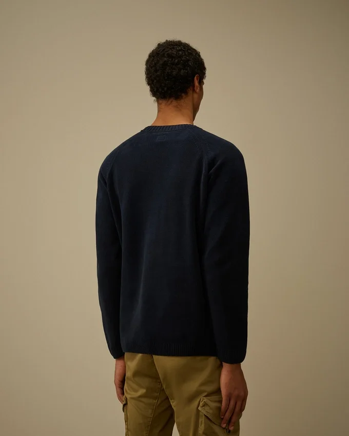 Pullover mit Rundhalsausschnitt und Lens aus Baumwoll-Chenille