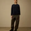 Pullover mit Rundhalsausschnitt und Lens aus Baumwoll-Chenille