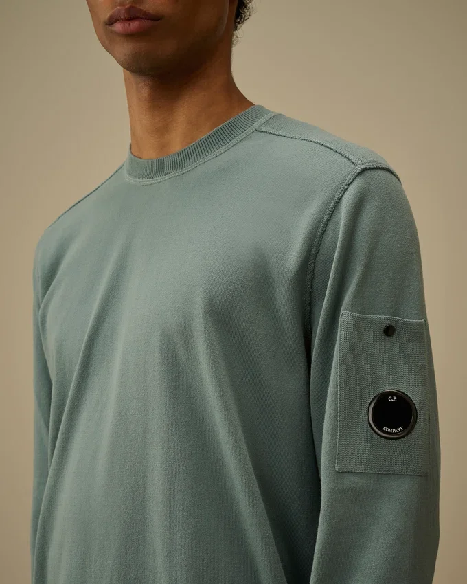 Pullover mit Rundhalsausschnitt und Lens aus Sea-Island-Baumwolle