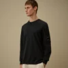 Pullover mit Rundhalsausschnitt und „Lens“-Motiv aus Baumwollkrepp