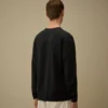 Pullover mit Rundhalsausschnitt und „Lens“-Motiv aus Baumwollkrepp