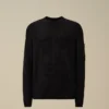Pullover mit Rundhalsausschnitt und „Lens“-Motiv aus Sea-Island-Baumwolle mit Rippbündchen
