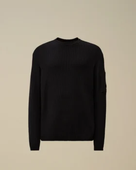 Pullover mit Rundhalsausschnitt und „Lens“-Motiv aus Sea-Island-Baumwolle mit Rippbündchen