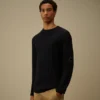 Pullover mit Rundhalsausschnitt und „Lens“-Motiv aus Sea-Island-Baumwolle mit Rippbündchen