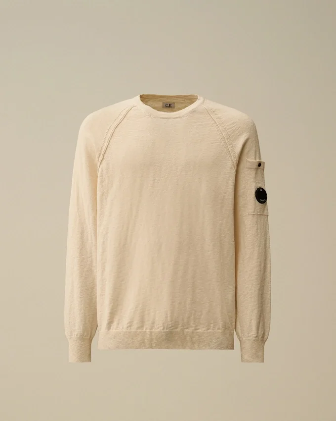 Raglan-Pullover mit Rundhalsausschnitt aus Baumwolle/Nylon
