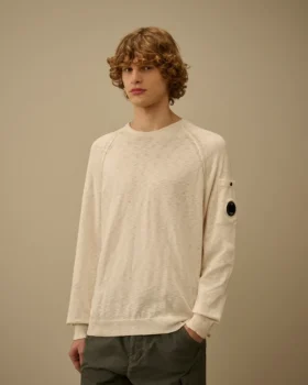 Raglan-Pullover mit Rundhalsausschnitt aus Baumwolle/Nylon