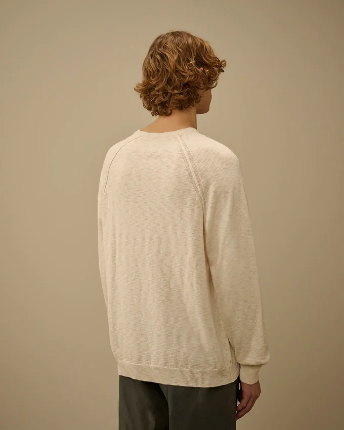 Raglan-Pullover mit Rundhalsausschnitt aus Baumwolle/Nylon