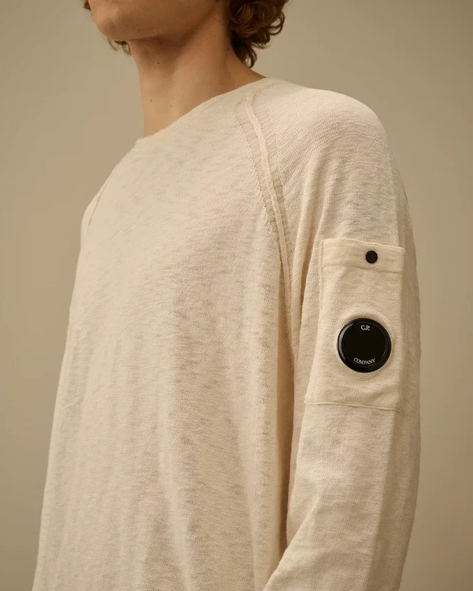 Raglan-Pullover mit Rundhalsausschnitt aus Baumwolle/Nylon