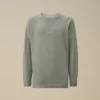 Schweres, pigmentgefärbtes Sweatshirt mit Stehkragen aus Piqué