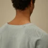 Schweres, pigmentgefärbtes Sweatshirt mit Stehkragen aus Piqué