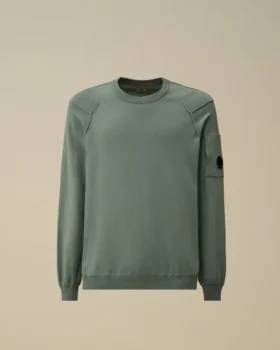 Sea-Island-Baumwoll-Pullover mit Rundhalsausschnitt und Linsen-Motiv
