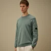 Sea-Island-Baumwoll-Pullover mit Rundhalsausschnitt und Linsen-Motiv