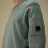 Sea-Island-Baumwoll-Pullover mit Rundhalsausschnitt und Linsen-Motiv