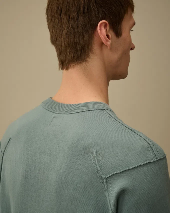 Sea-Island-Baumwoll-Pullover mit Rundhalsausschnitt und Linsen-Motiv