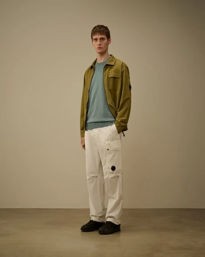 Sea-Island-Baumwoll-Pullover mit Rundhalsausschnitt und Linsen-Motiv
