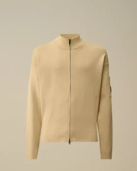 Sea-Island-Baumwoll-Strickjacke mit Reißverschluss für die Augenlinsen