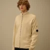 Sea-Island-Baumwoll-Strickjacke mit Reißverschluss für die Augenlinsen