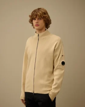 Sea-Island-Baumwoll-Strickjacke mit Reißverschluss für die Augenlinsen