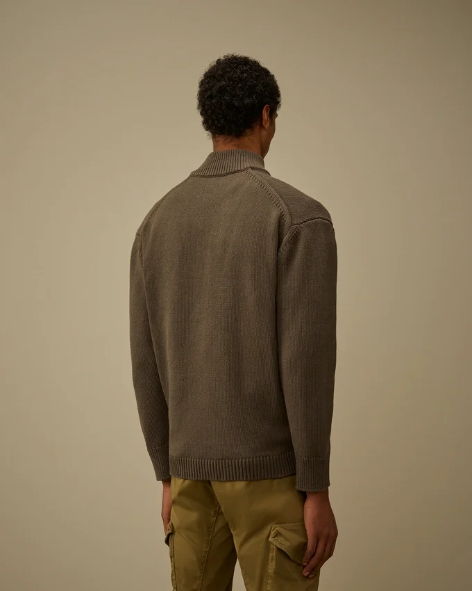 Strickjacke mit Reißverschluss aus Baumwollmischung