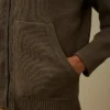 Strickjacke mit Reißverschluss aus Baumwollmischung