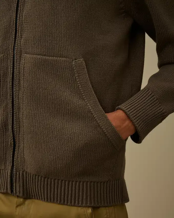 Strickjacke mit Reißverschluss aus Baumwollmischung