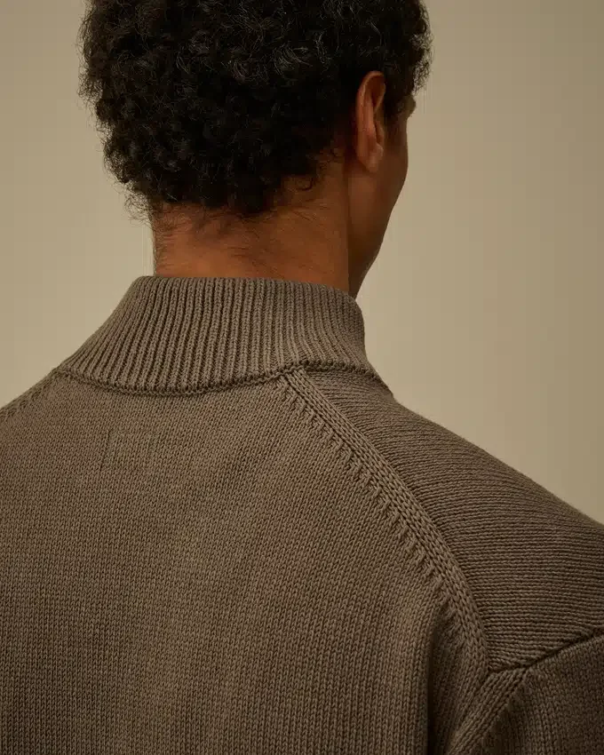 Strickjacke mit Reißverschluss aus Baumwollmischung