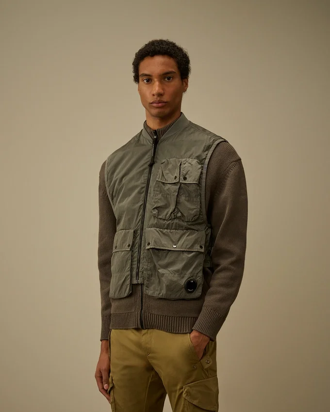 Strickjacke mit Reißverschluss aus Baumwollmischung