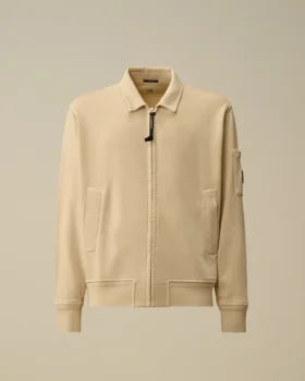 Sweatshirt aus Baumwoll-Diagonal-Fleece mit Reißverschluss und „Lens“-Motiv