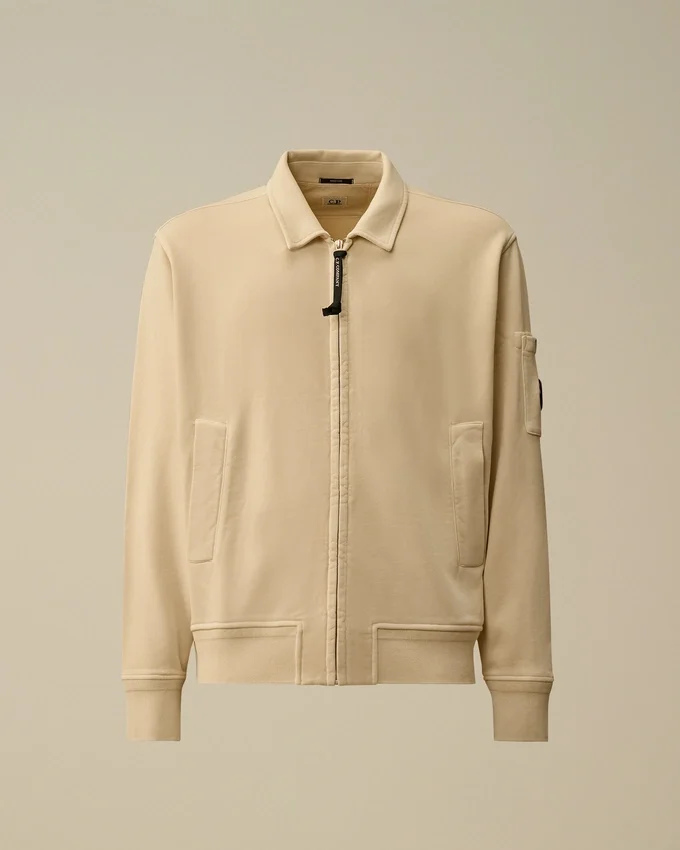 Sweatshirt aus Baumwoll-Diagonal-Fleece mit Reißverschluss und „Lens“-Motiv