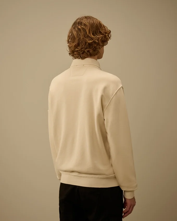Sweatshirt aus Baumwoll-Diagonal-Fleece mit Reißverschluss und „Lens“-Motiv