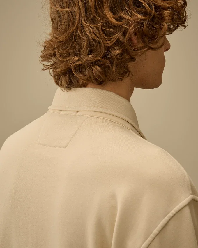 Sweatshirt aus Baumwoll-Diagonal-Fleece mit Reißverschluss und „Lens“-Motiv