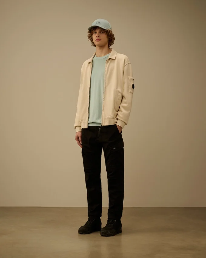 Sweatshirt aus Baumwoll-Diagonal-Fleece mit Reißverschluss und „Lens“-Motiv