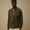 Sweatshirt aus schwerem Jersey mit Halbreißverschluss