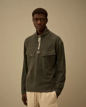 Sweatshirt aus schwerem Jersey mit Halbreißverschluss