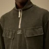 Sweatshirt aus schwerem Jersey mit Halbreißverschluss