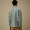 Sweatshirt mit halbem Reißverschluss aus diagonal gewebtem, aufgerautem Fleece