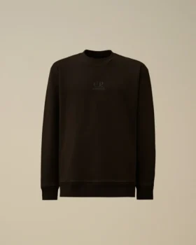 Sweatshirt mit Rundhalsausschnitt aus diagonal gewebtem, aufgerautem Fleece