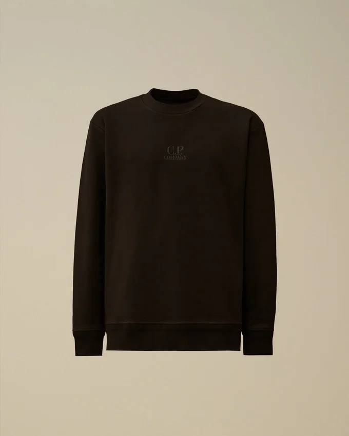 Sweatshirt mit Rundhalsausschnitt aus diagonal gewebtem, aufgerautem Fleece