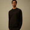 Sweatshirt mit Rundhalsausschnitt aus diagonal gewebtem, aufgerautem Fleece