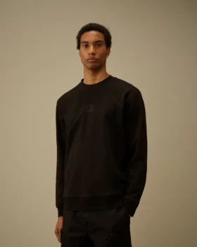 Sweatshirt mit Rundhalsausschnitt aus diagonal gewebtem, aufgerautem Fleece