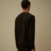 Sweatshirt mit Rundhalsausschnitt aus diagonal gewebtem, aufgerautem Fleece