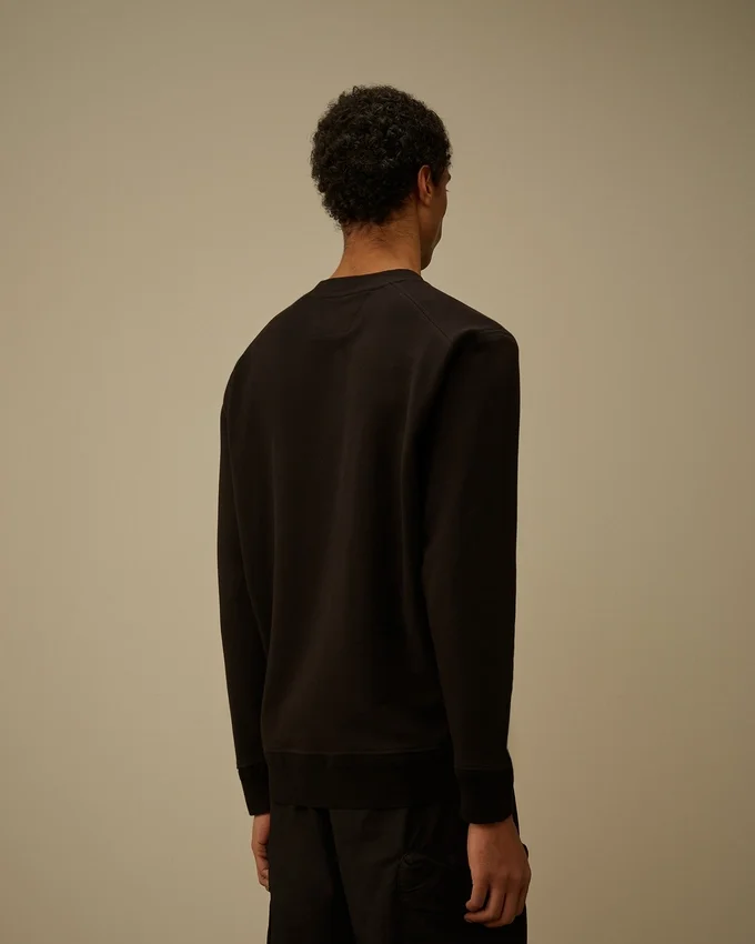 Sweatshirt mit Rundhalsausschnitt aus diagonal gewebtem, aufgerautem Fleece